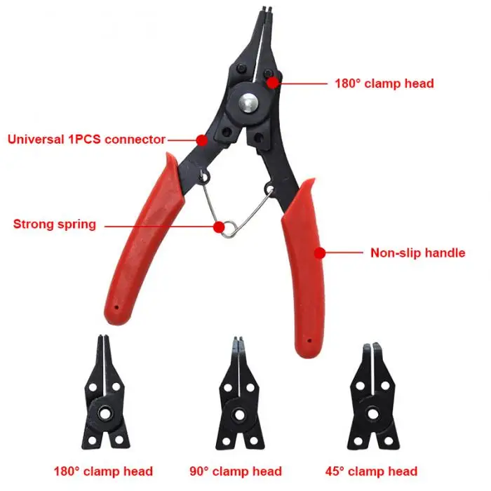 4 в 1 стопорное кольцо плоскогубцами набор кольцо зажим внутренних и внешних высокоуглеродистой Сталь зажим головок-M25