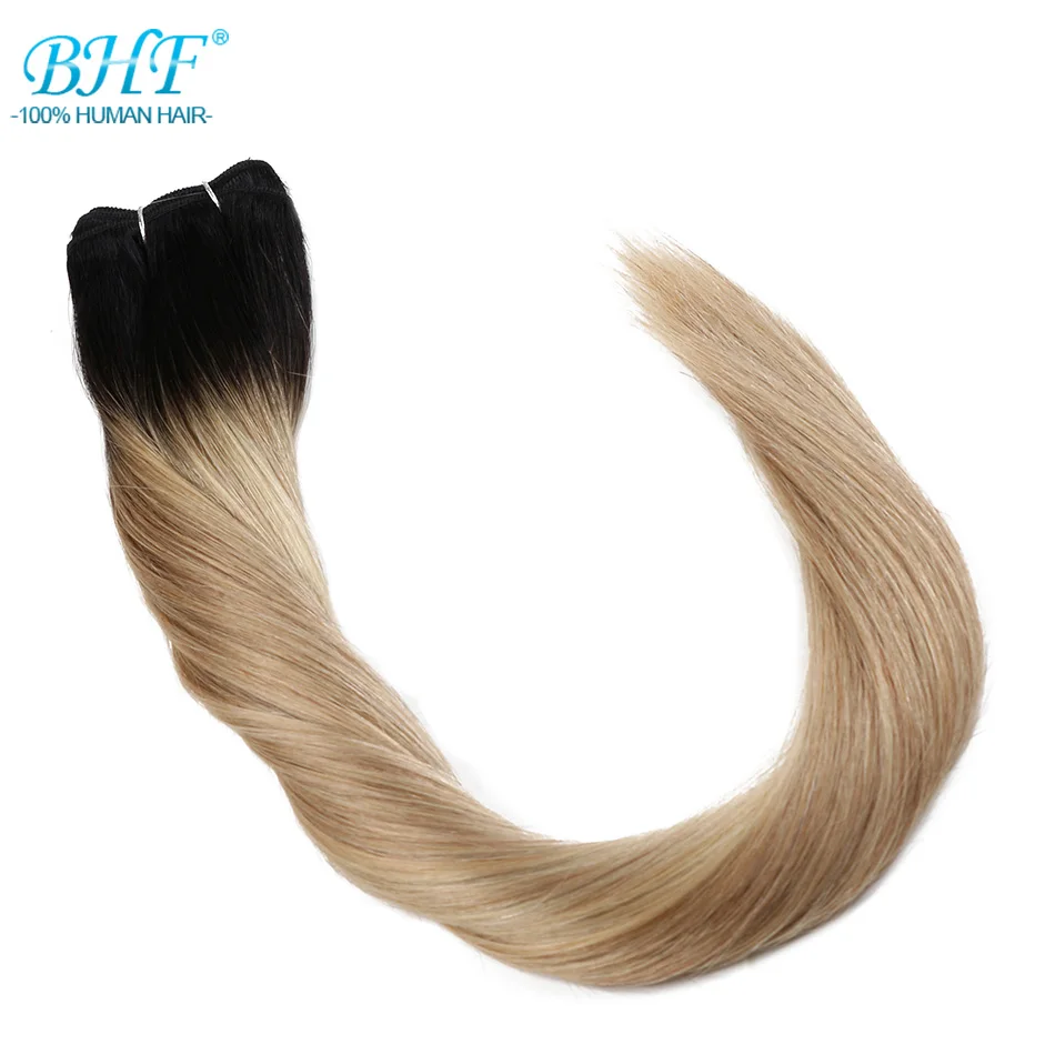 Low Cost Bhf 100 Human Hair Weft Ombre Straight Machine Made Remy