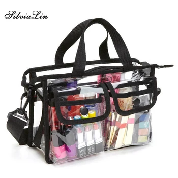 

Transparent PVC Bag Large capacity Waterproof Cosmetic Bag Women Travel Organizer Handbag Beach Makeup Shoulder Bags