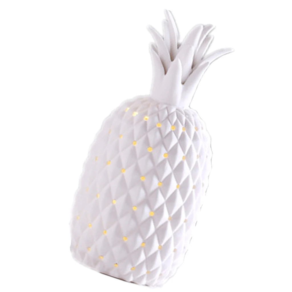 Decorative Ceramic Pineapple LED Light Craft Desk Ornament Home Decor