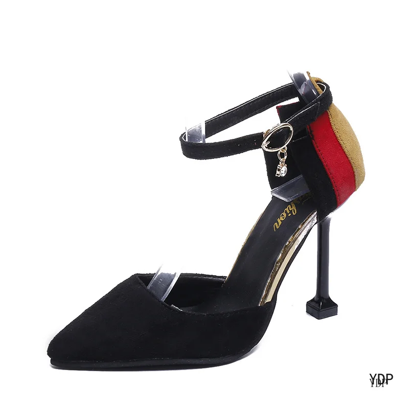 

Women's Shoes 2018 Autumn New Color Matching Women's Shoes with A Thin with High Heels Patchwork Hip Shallow Mouth Women's Shoes