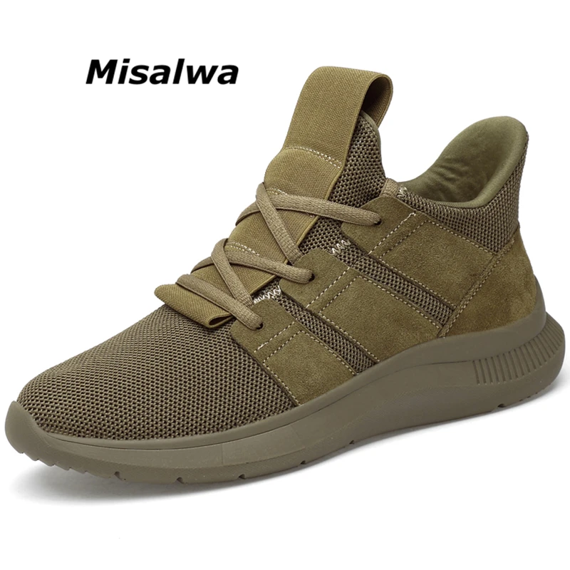 

Misalwa 6CM Height Increase Invisible Elevator Shoes Men Casual Sneakers Fashion Comfortable Men Shoes Khaki Black 37-44 Outdoor