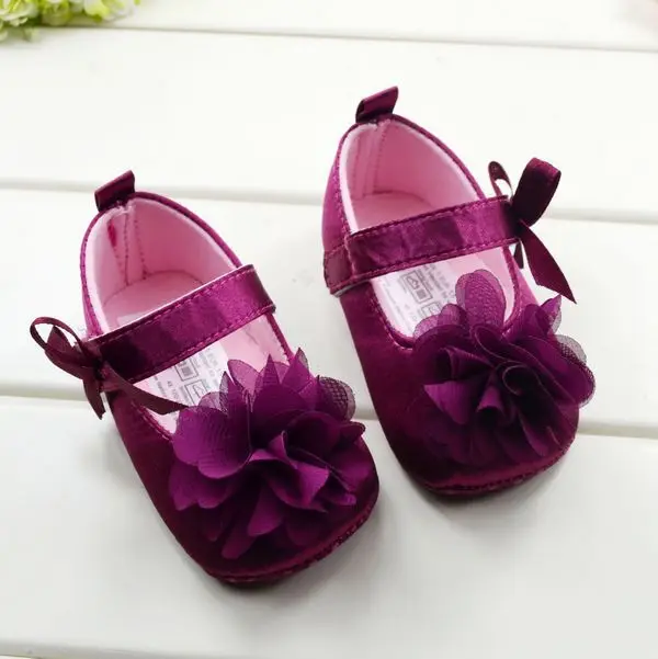 Мягкая детская обувь принцессы с красным цветком для девочек; детская обувь; 3 размера на выбор; Новинка