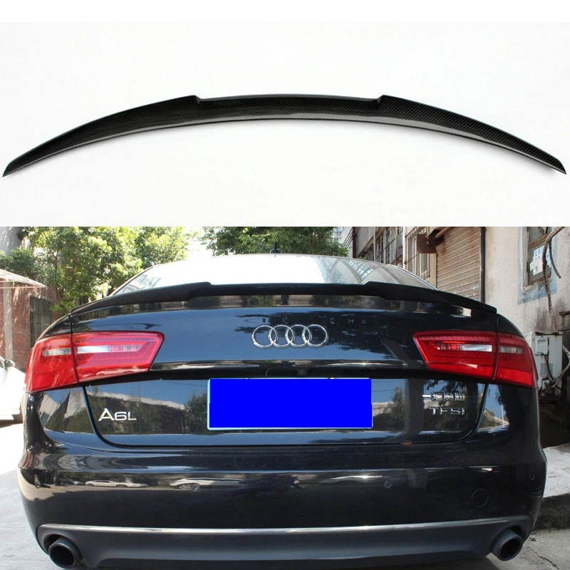 Fits 2012-2017 Audi A6 C7 Sedan S6 Style Rear Trunk Spoiler CF Carbon Fiber