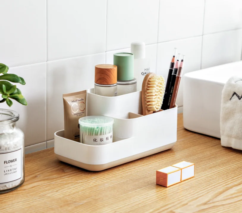 

Makeup Storage Box Cosmetic Organizer Large Capacity Makeup Display Case Brush Lipstick Holder Desk Bathroom Organizer