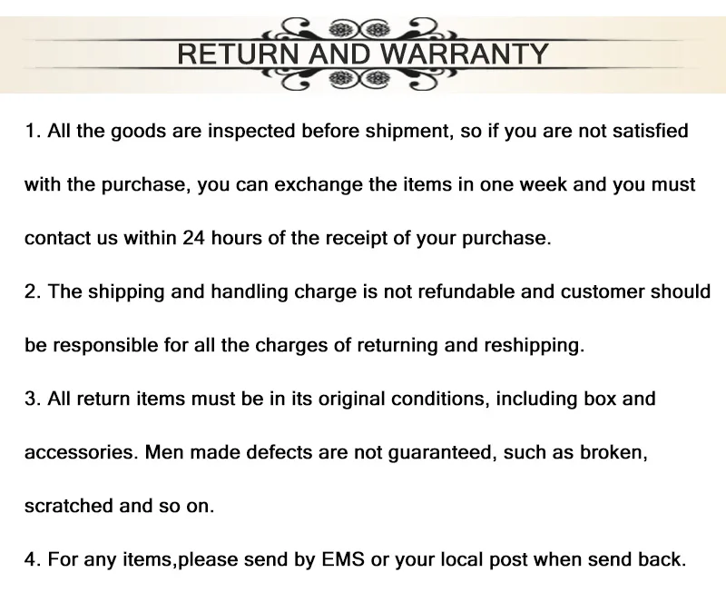 8.return and warranty