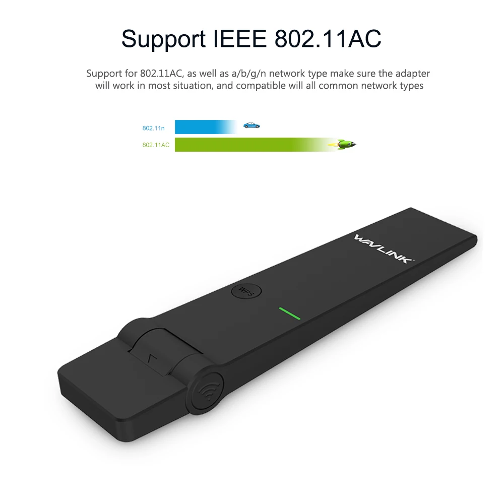 Беспроводной USB Wi Fi адаптер Wavlink AC1300 5 ГГц 2 4/5 ГГц|Сетевые карты| |