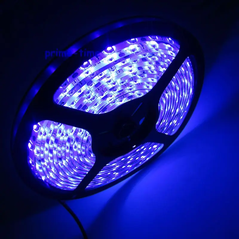 

5M 2835 3528 SMD 60LED/M Wateproof UV Ultraviolet LED Strip,DC12V Or 5v 395NM-405NM 300LEDs Flexible LED Strip light