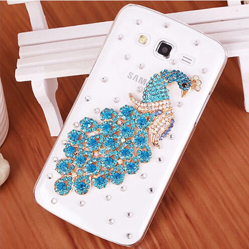 New Luxury 3D Peacock Bird bling Crystal diamond Mobile phone Shell Back Cover Skin Hard Case For Samsung Galaxy Beam I8530 |