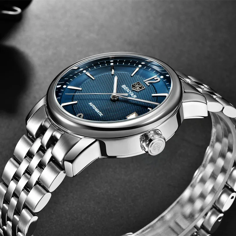 BENYAR 2019 جديد رجل الأعمال ساعات آلية للماء جلد طبيعي العلامة التجارية الفاخرة التلقائي ساعة اليد Relogio Masculino BENYAR 2019 جديد رجل الأعمال ساعات آلية للماء جلد طبيعي العلامة التجارية الفاخرة التلقائي ساعة اليد Relogio Masculino
