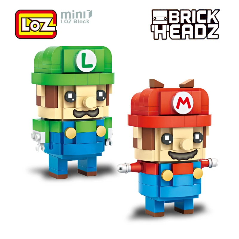 LOZ Super Mario Bros wii Fantasia Game Luigi 2in1 Mini Blocks Brick Heads Action Figure Toy RPG