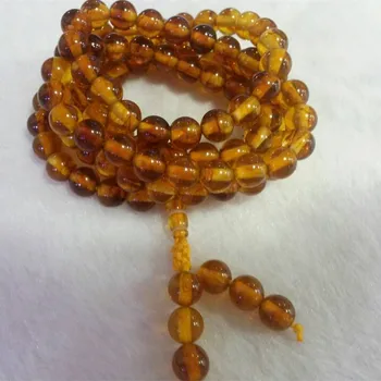 

generation of the Burma stone Amber Bracelet 0.8cm amber beeswax Beads Bracelet 108 grain multi-layer floating brine