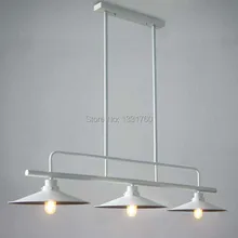 Столовая фойе свет RH Лофт 3 головки металлический оттенок подвесной светильник Северной Европы промышленности лампа накаливания подвеска освещение