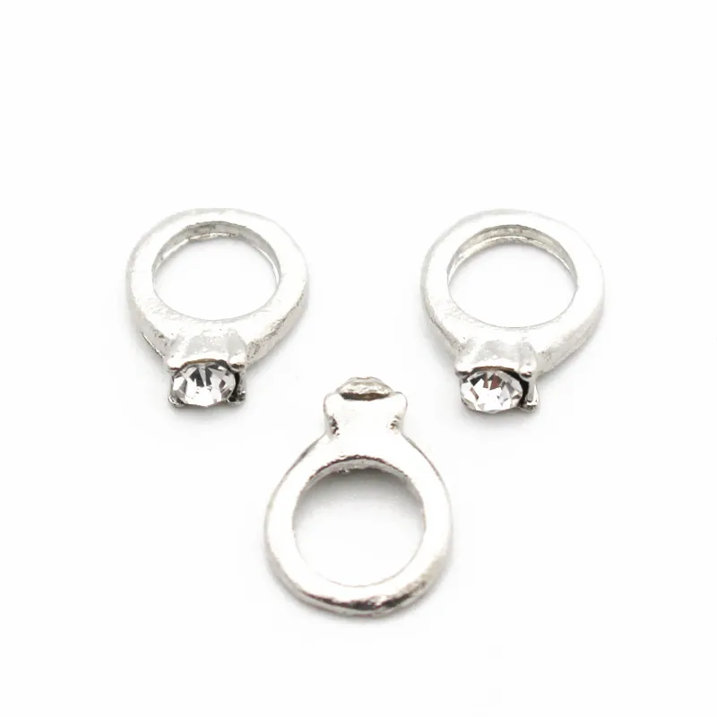 

New Arrival 10pcs/lot Ring floating charms Alloy Crystal charms living glass memory lockets DIY Accessory jewelry