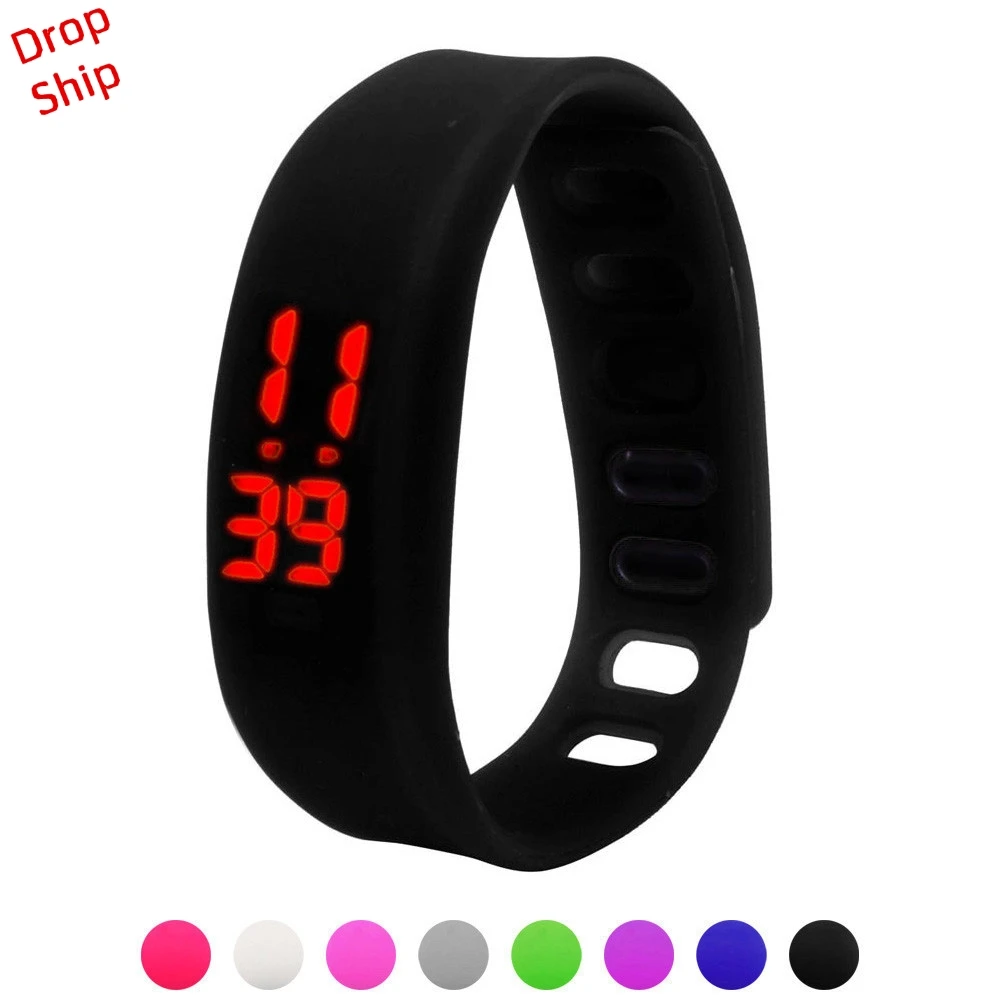 

Stylish wholesale Men Women Relogio Rubber LED Watch Date Sports Bracelet Digital Wrist Watch DROP SHIPPING J17W30 HY