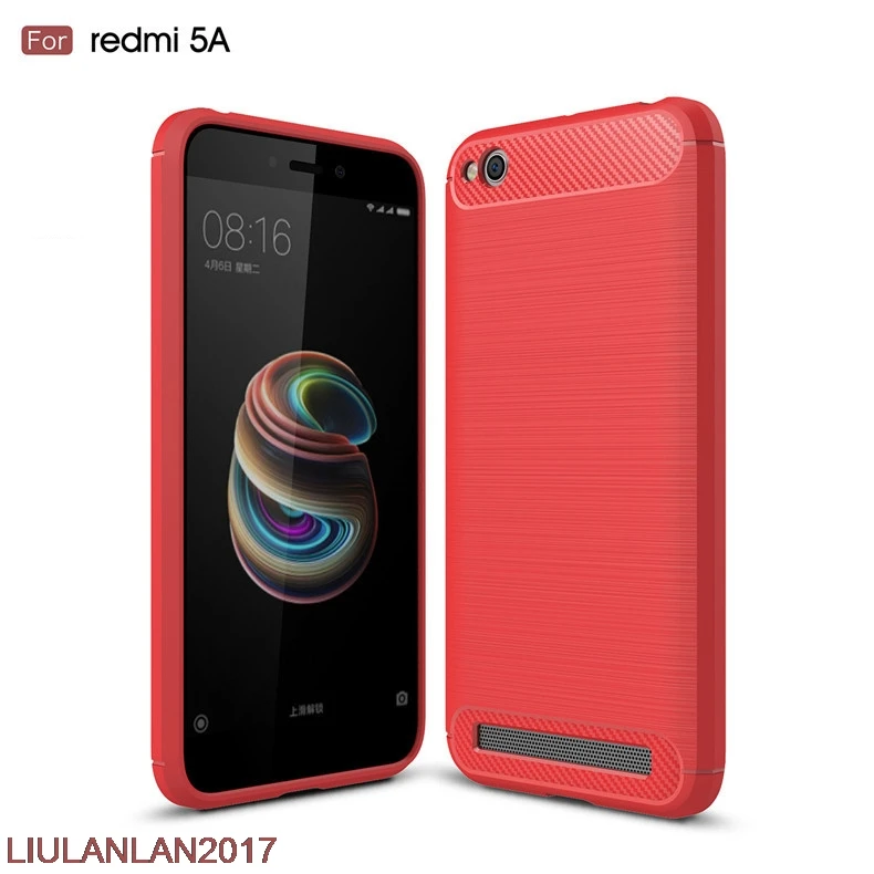 Простой чехол для Redmi 5A углеродного волокна ТПУ плотная Бизнес антидетонационных