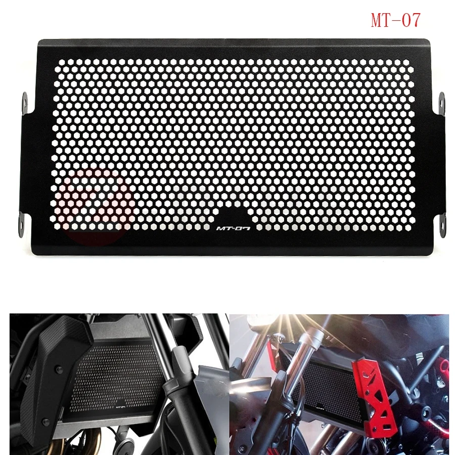 

FOR Hot sales BLACK Frosted Style Motorcycle Radiator Grille Guard Cover Protector For YAMAHA MT07 MT-07 mt 07 FZ-07 2014 2015 2