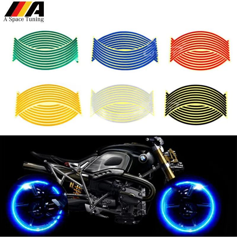 Strips Wheel Stickers And Decals For Reflective Rim Tape Bike Motorcycle CargSE
