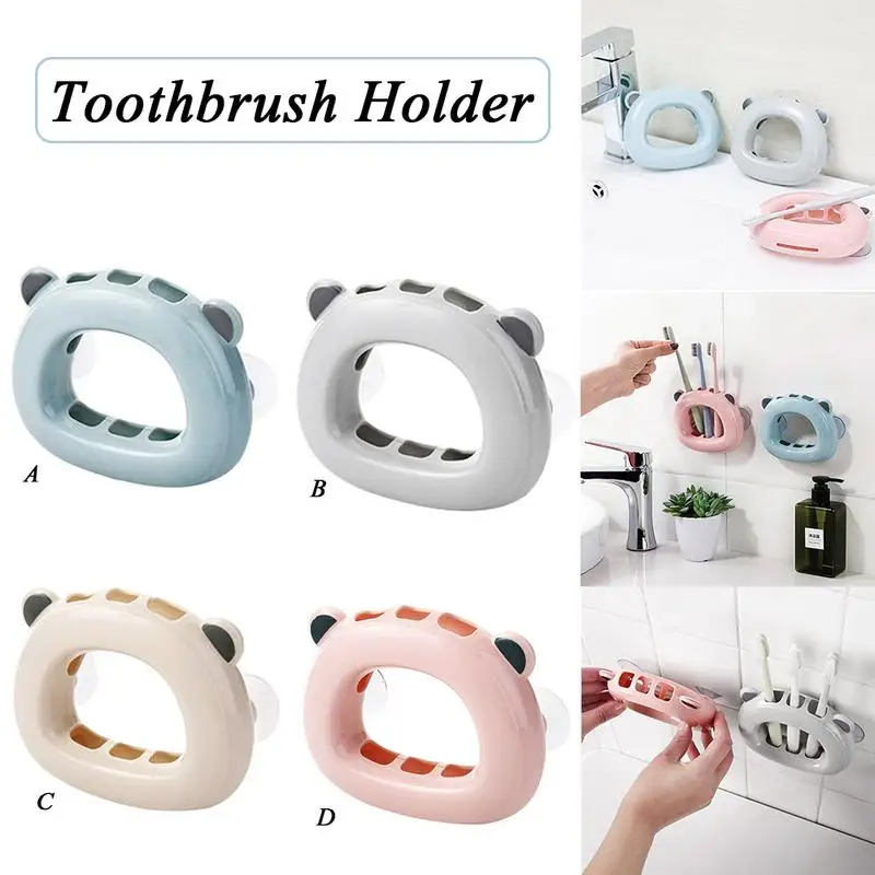 

Suction Wall Toothbrush Holder Bathroom Wall Racks Toothbrush Holder Sucker Toothbrush Holder Space Home Bathroom Supply