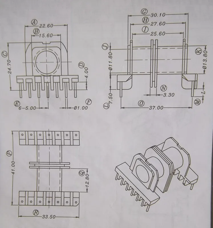 Transformação + Soft Núcleo de Ferrite Transformadores de Um. 7 + 7pin 2 Slots Esqueleto Bobina Llcr Magnética Dupla Sulco er ec Er35 Erl35 Ec35 2 ER EC ER35 ERL35 EC35 2 Slots