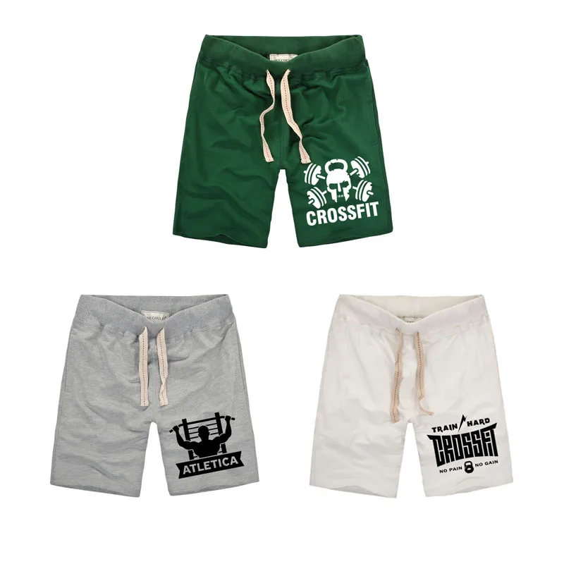 100% Cotton Men's Short Trousers Casual Calf-Length Jogger Mens Shorts Sweatpants crossfit Fitness Man Workout Short