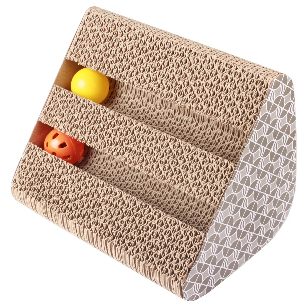 

1PC Creative Cat Toys Cat Scratch Board Scratching Posts Claw Corrugated Pad With Bells For Cat Grind Claw Funny Toy