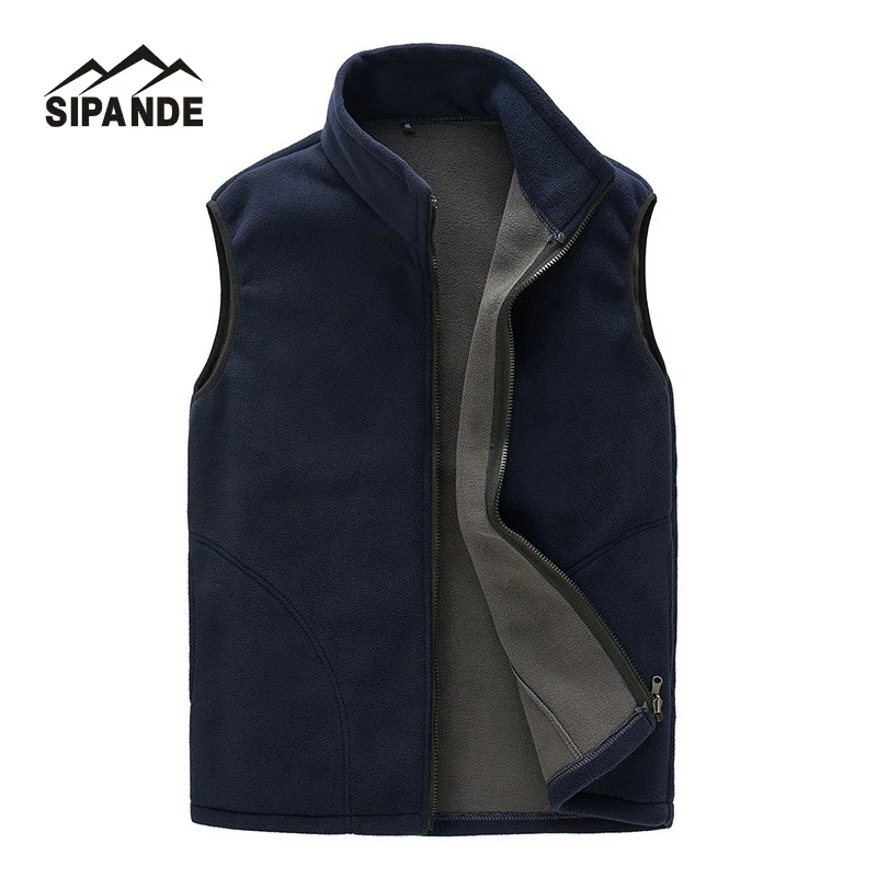 

Men Autumn Outdoor Sports Fleece Vest Winter Male Front Zipper Windproof Hiking Vests