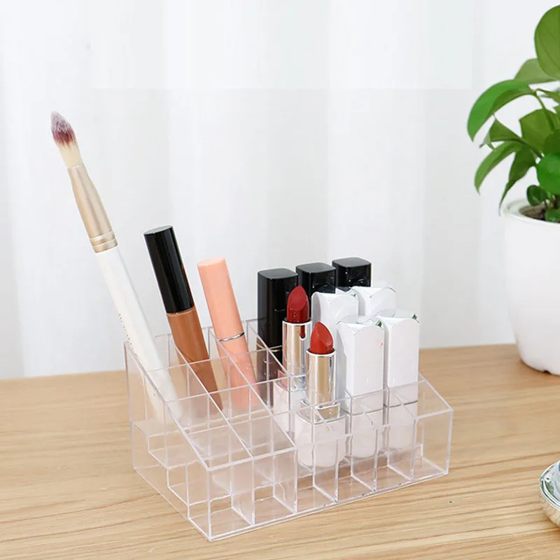 

Lipstick Organizer Box PS 24Grids Multifunctional Home Lipstick Storage Stand Case Plastic Lipstick Holder Organizer
