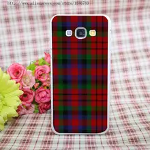 RED BLUE TARTAN SCARF FASHION Style White Hard Case Cover for Galaxy A3 A5 A7 A8 Note 2 3 4 5