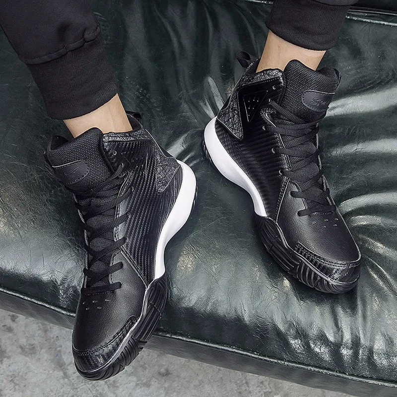 High Top Mens Shoes Casual Lace Up Breathable Trainers Spring Autumn Sport Black White Red Basket Shoes Outdoor Size 39-44 YD43 (19)