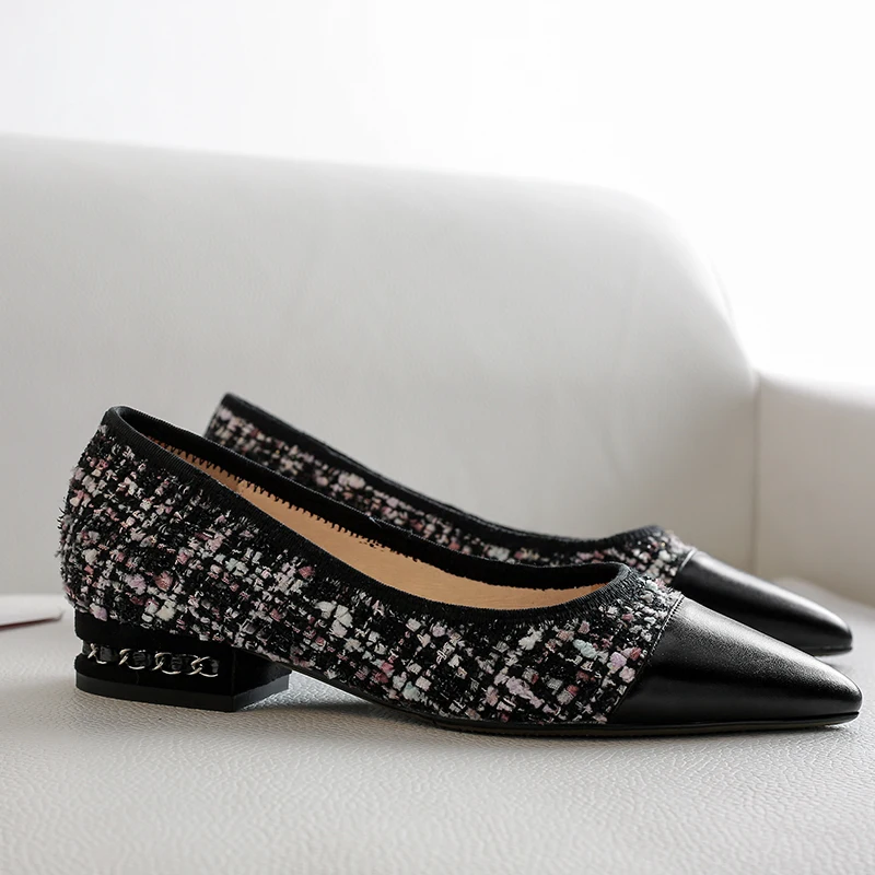 Ballet white Haute Femelle Simples Appartements Loisirs En Qualité Nouveau Black Cuir Slip Chaussures Printemps Femmes Véritable Patchwork on Tissu De 7qHWBTZ