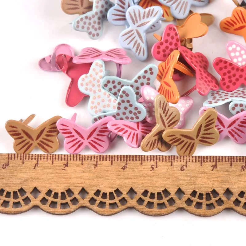 Mixed Butterfly Brads Scrapbooking Embellishment Fastener Brads Metal Crafts 20PCs For Diy handmade Decoration 20x13mm cp2577 metal brads,scrapbooking decoration