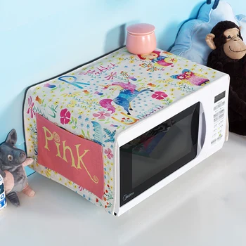 

NEW Nordic style pink lovely Microwave Oven dust covers The oven shield Cloth art Rural style with Store content bag