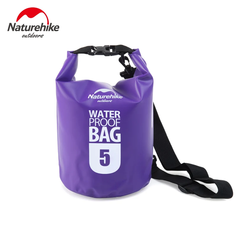 Naturehike 5L/10L/20L водонепроницаемая сумка Сверхлегкая уличная 4 цвета Мужская и женская 500D сумка для воды игрушечный набор «Дрифт» водонепроницаемая сумка для плавания - Цвет: Pruple 5L