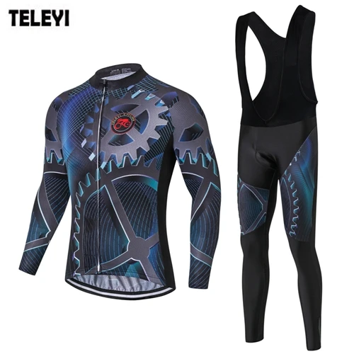 TELEYI Pro Team, комплект одежды для велоспорта с длинным рукавом, Ropa Ciclismo, MTB, велосипед, рубашки для велоспорта, комбинезон, костюм, одежда для велоспорта - Цвет: jersey bib Pants