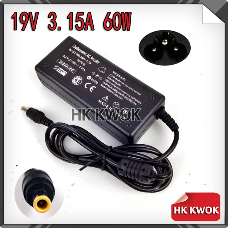 DHL/EMS 10 шт 19V 3.15A 5 5*3 0 мм AC адаптер Зарядное устройство для ноутбука samsung BA44-00243A AD-6019