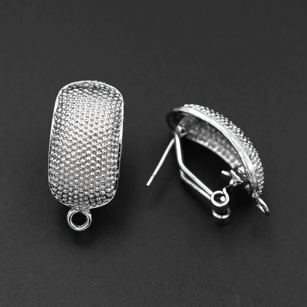 Серьги гвоздики клипсы с петельками прямоугольные африканские нигерийские Чили
