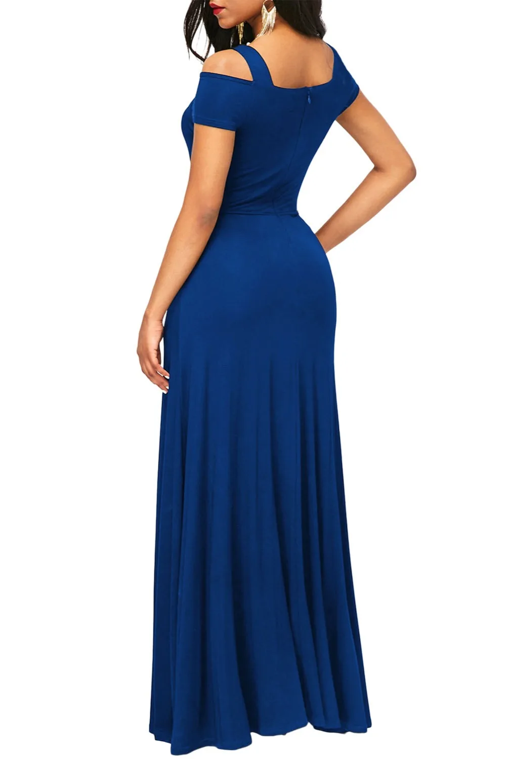 Blue-Cold-Shoulder-Front-Slit-Flare-Maxi-Dress-LC61752-5-2