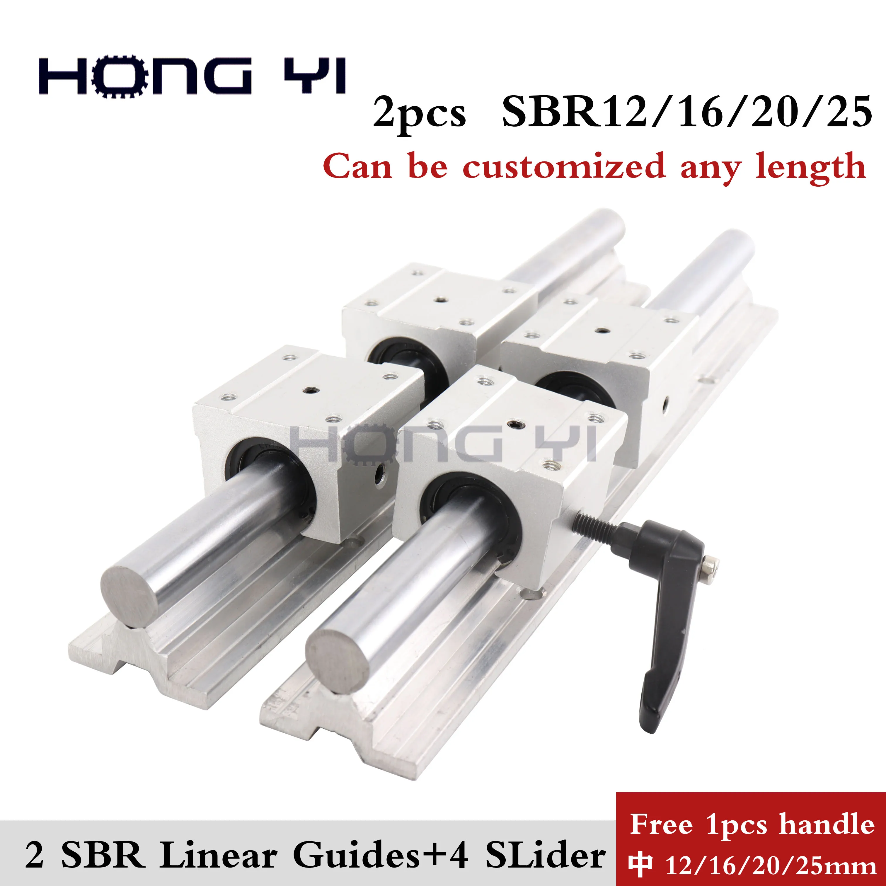 2 шт. SBR12/16/20/25-L2000mm линейная направляющая с рельсами shaft Поддержка+ 4 шт. SBR25UU линейный слайд для построен фрезерный станок с ЧПУ