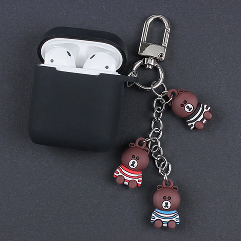 

Cute Cartoon Bear Silicone Case for Apple AirpodsCase Accessories Bluetooth Earphone Bag Protective Cover Doll Decor Keychain