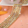 1yard/piece 19colors glass crystal Rhinestone Chain,gold bottom sew on Cup Chains For diy Garment Bags decorations ► Photo 2/6