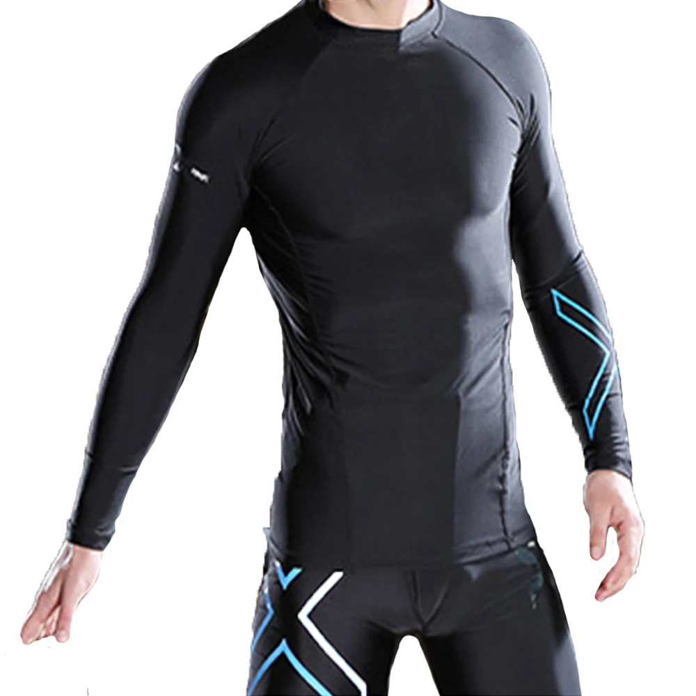 

2019 Autumn 2XU Long Sleeve Men Compression full sleeve tights High Elastic Fitness men Tops Quick-Drying Fitness clothing