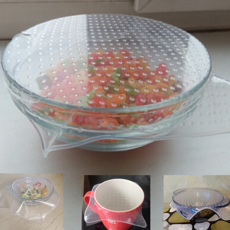 3pcs/set Reusable Silicone Bowl Cover Food Wrap Seal Vacuum Lid Stretch