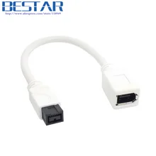 Белый IEEE 1394 IEEE1394 6PIN женский 1394b 9PIN мужской Firewire 400 до 800 адаптер кабель 10 см 0,1 м