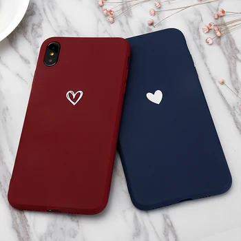 

Ultra-thin Simple Back Cover For Iphone 6 6S 7 8 Plus X XS Max XR 5 5S SE Soft TPU Silicone Love Heart Phone Case Funda Coque