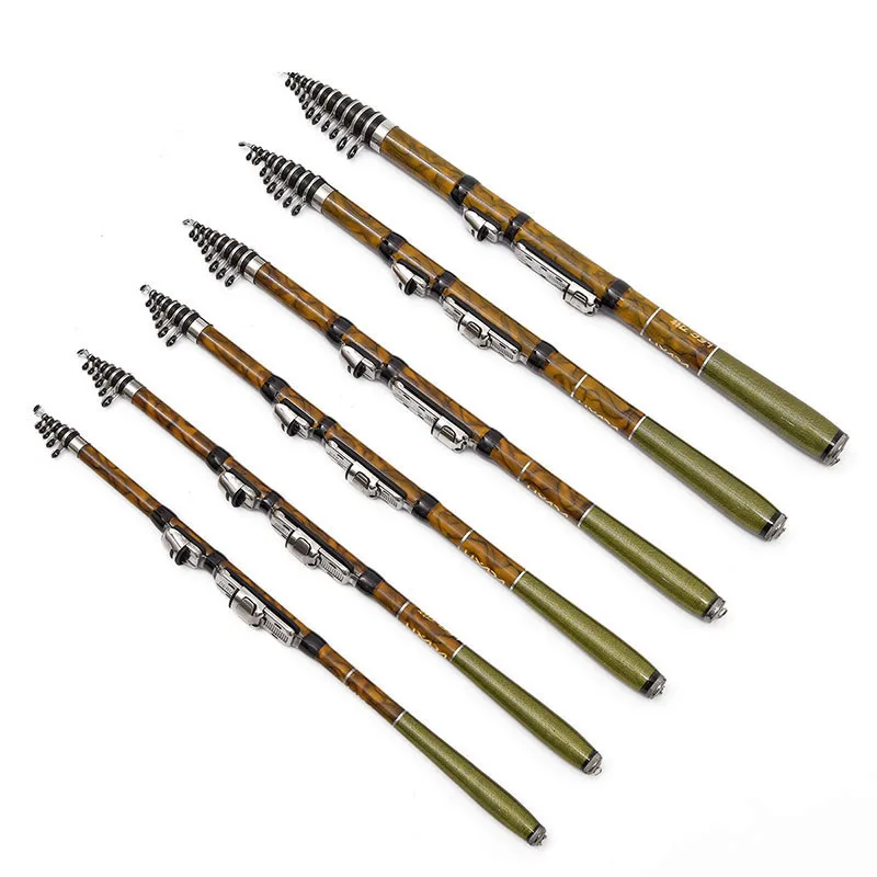 LEO Exclusive Carbon Fiber Sea Fishing Rod & Rock Fishing Rod Metal Reel Seat Telescopic Fishing Pole 1.8/2.1/2.4/2.7/3.0/3.6M