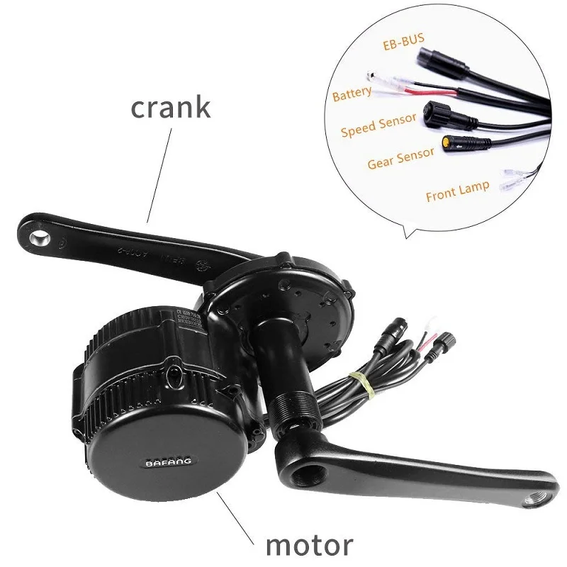 Bafang BBS02B 48V 500W Mid Crank мотор для электрического велосипеда Conversion Kit W/48V 12Ah/17.5Ah фара
