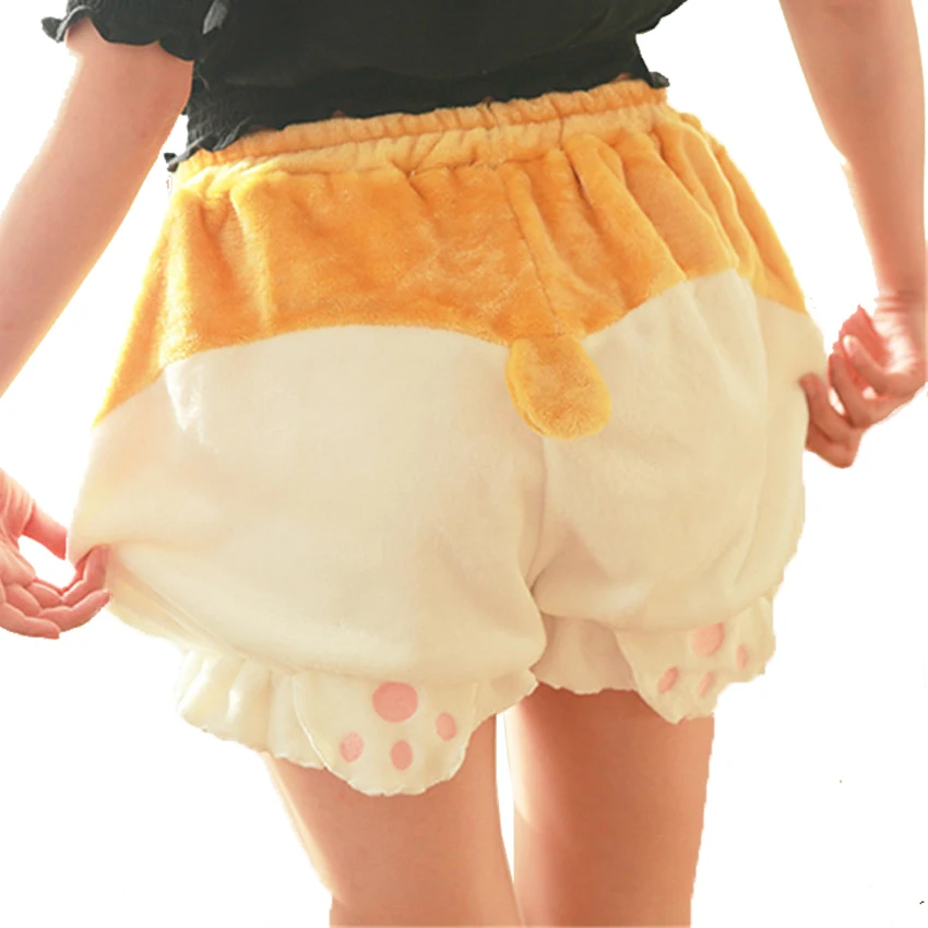 Restock Cute Sleep Bottoms Shorts Women Lolita Kawaii Corgi Butt Shorts Harajuku Pumpkin Bloomers Pajamas Elastic Waist B81801