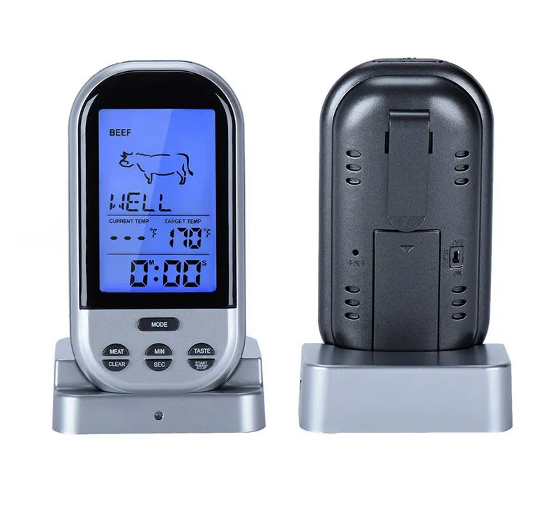 BBQ Grill Smoker Meat Digital Thermometer With Remote Sensor Probe