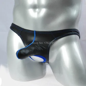 

Men's Contrast Ball Hole Thong Bikini Nuts Out Long Pouch T-Back